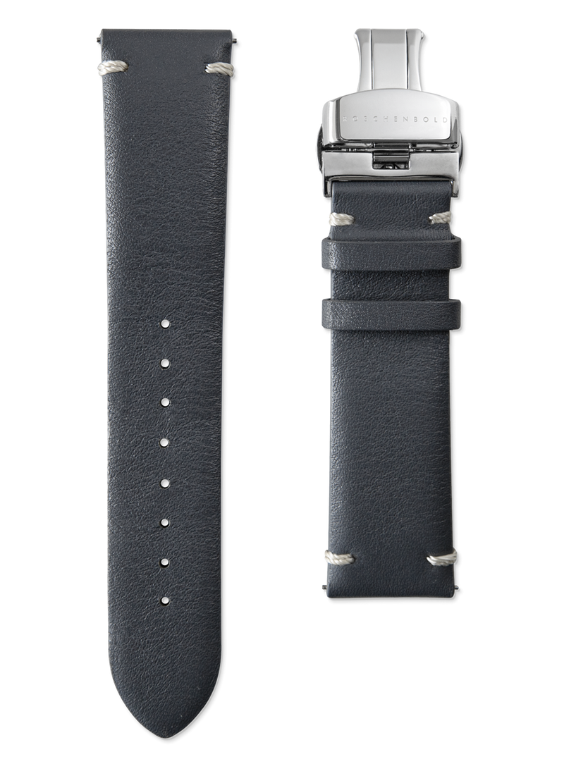 20mm GREY ITALIAN LEATHER STRAP