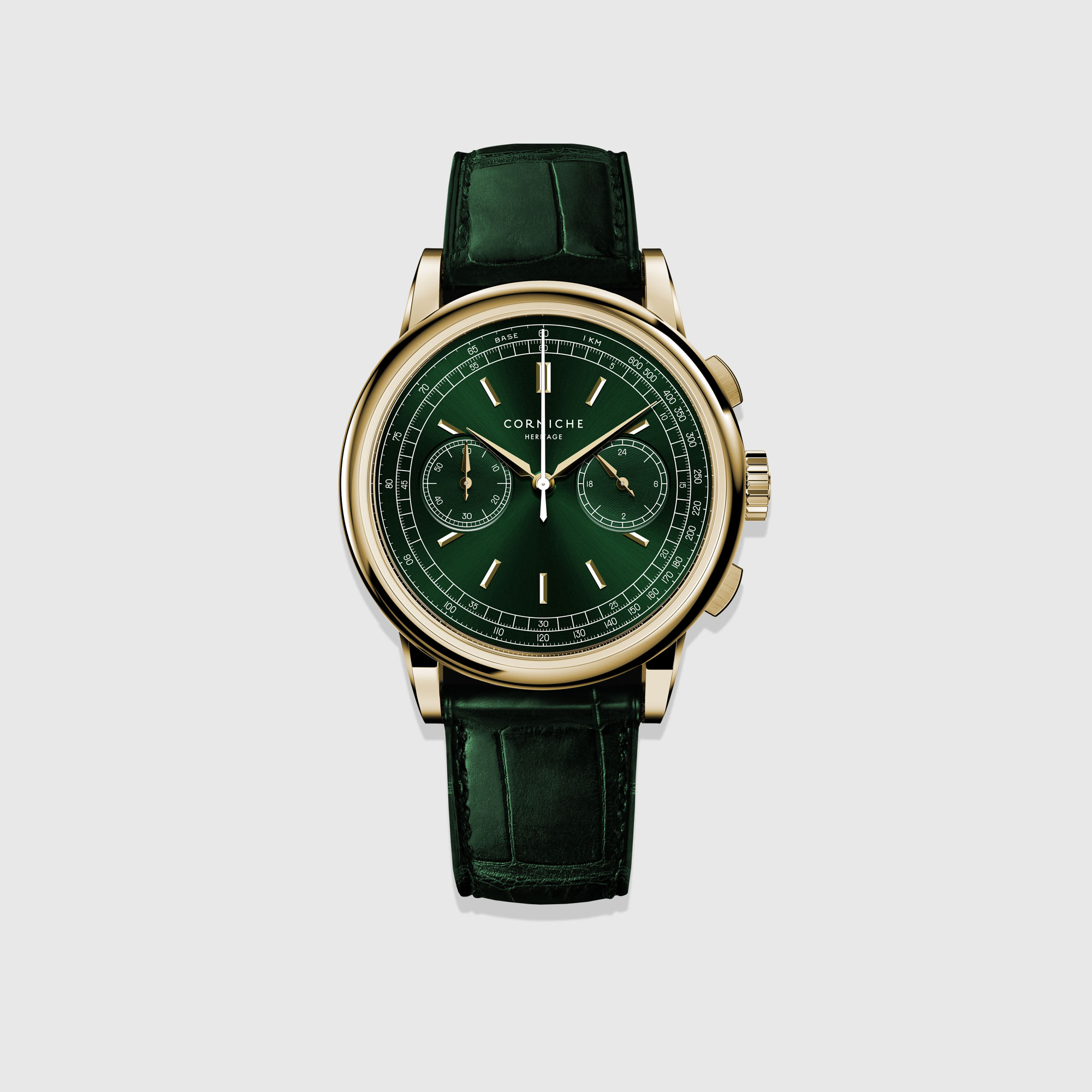 Heritage Chronograph Yellow Gold with Green Dial